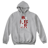 Baseline - New Stacked Logo Hood (Grey Melange/Red & White)